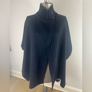 Theory Palomino reversible black wool cape. Size Small